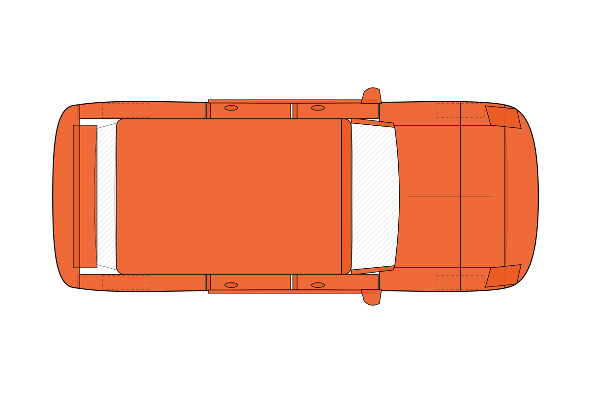 Full Body paint protection film coverage on a suv / crossover, top view