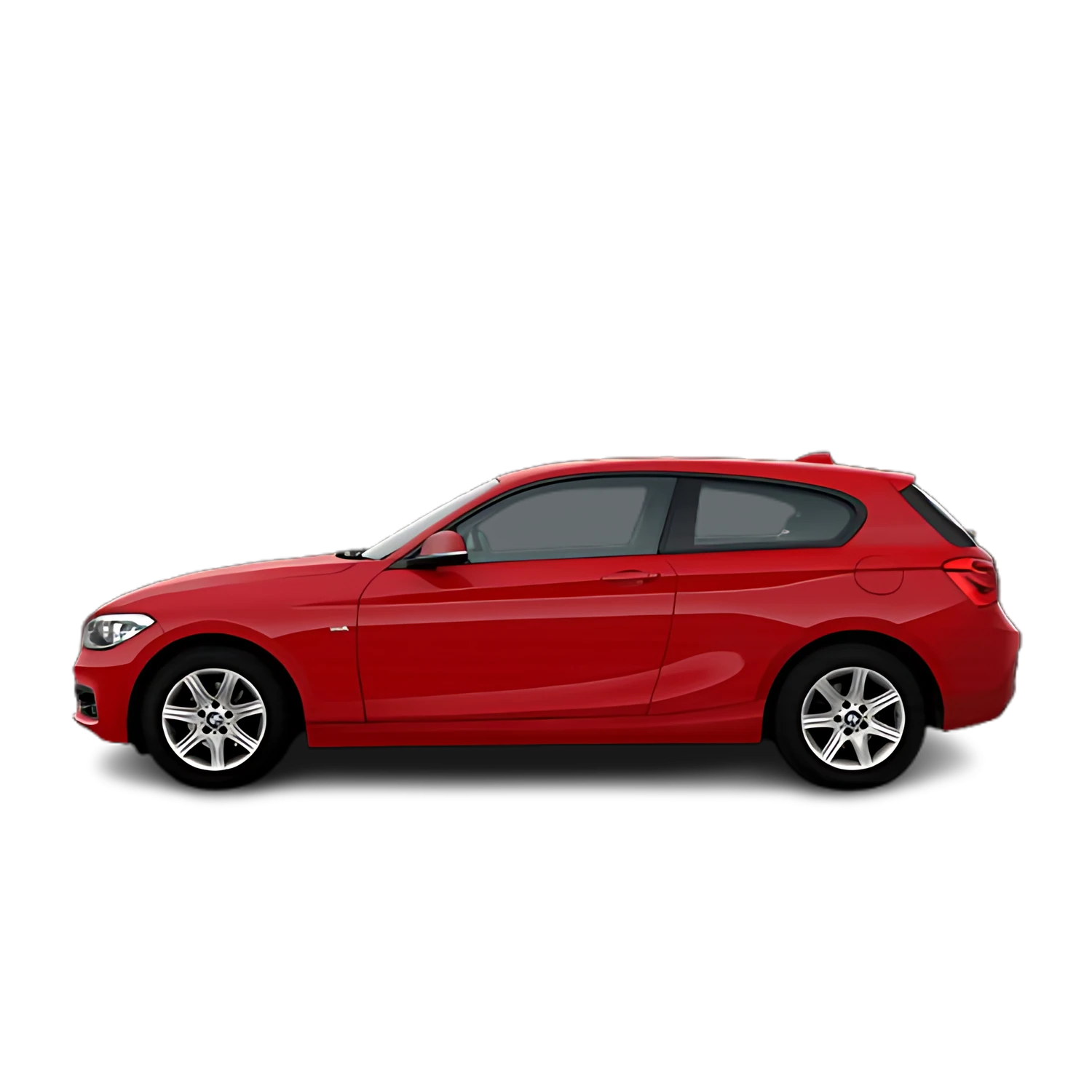 BMW 1 Series Coupe with the Partial Front area marked
