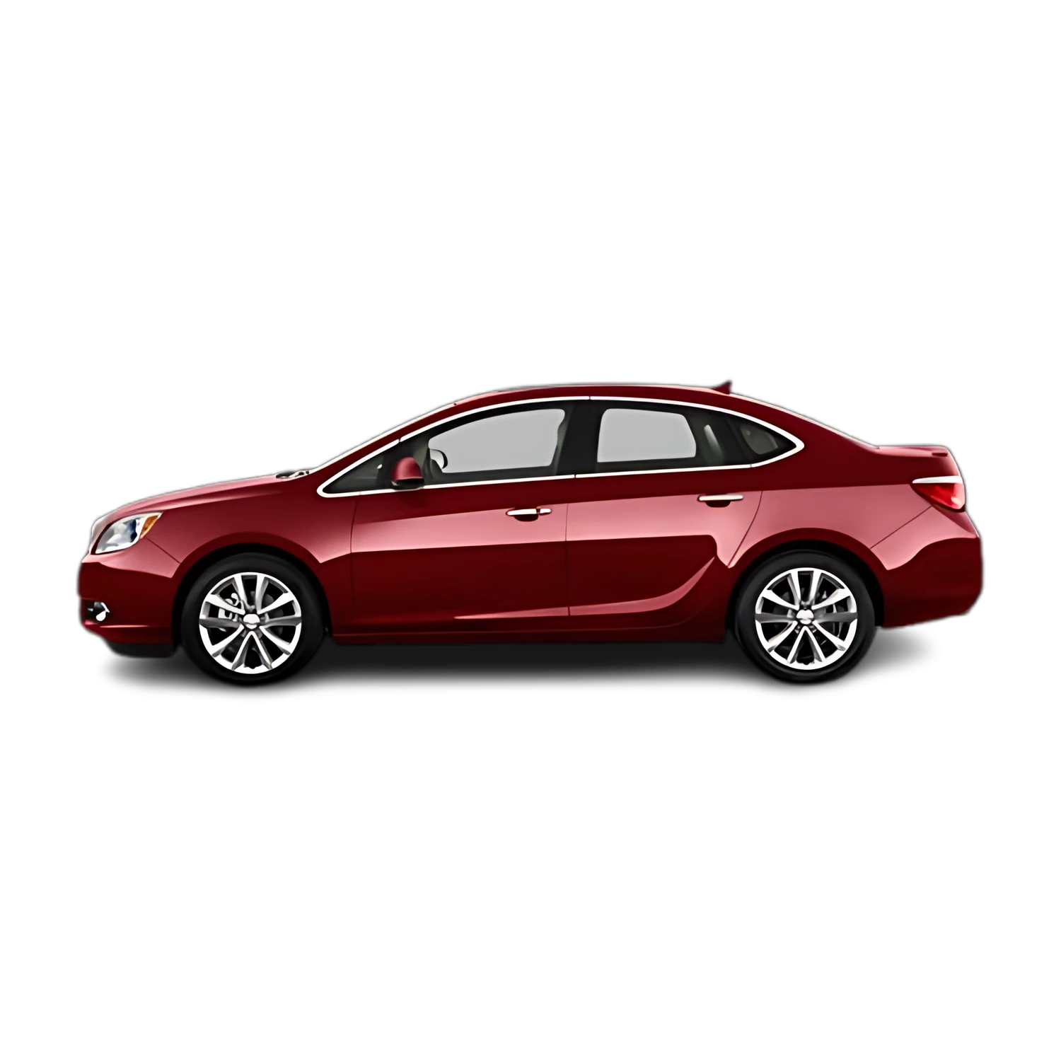 Buick Verano with the Partial Front area marked