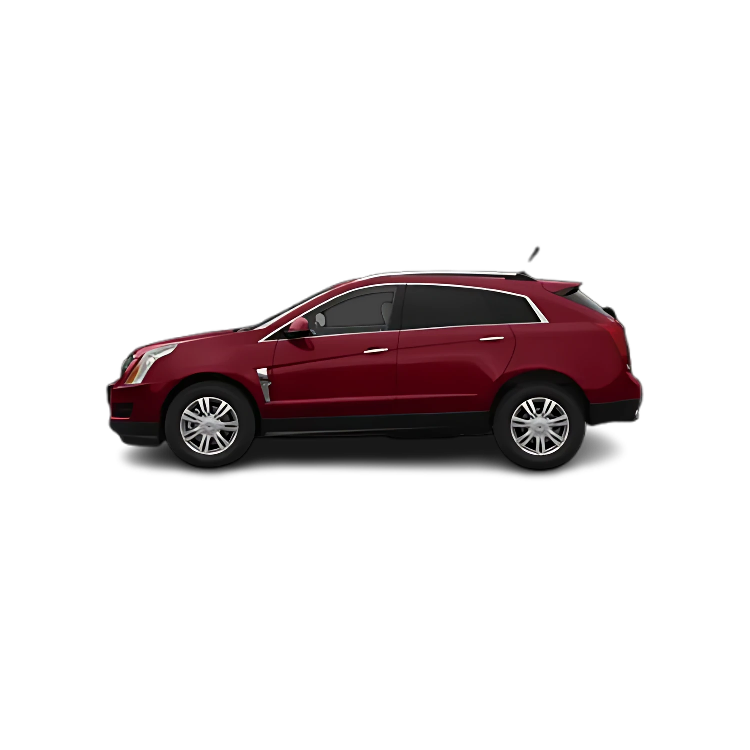 Cadillac SRX with the Partial Front area marked