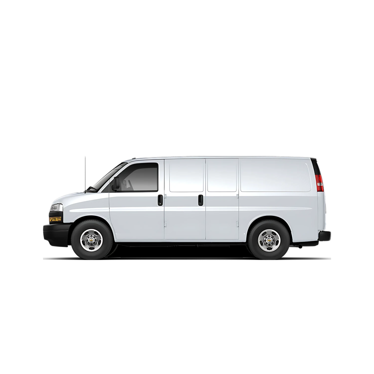 Chevrolet Express Van with the Partial Front area marked