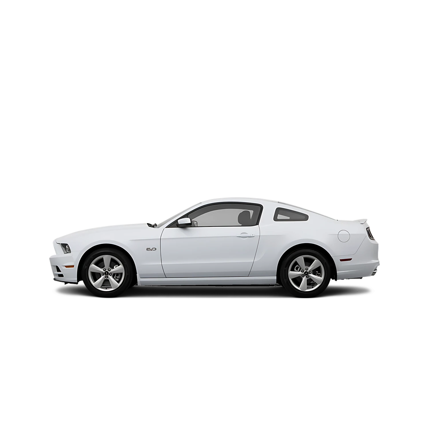 Ford Mustang Coupe with the Partial Front area marked