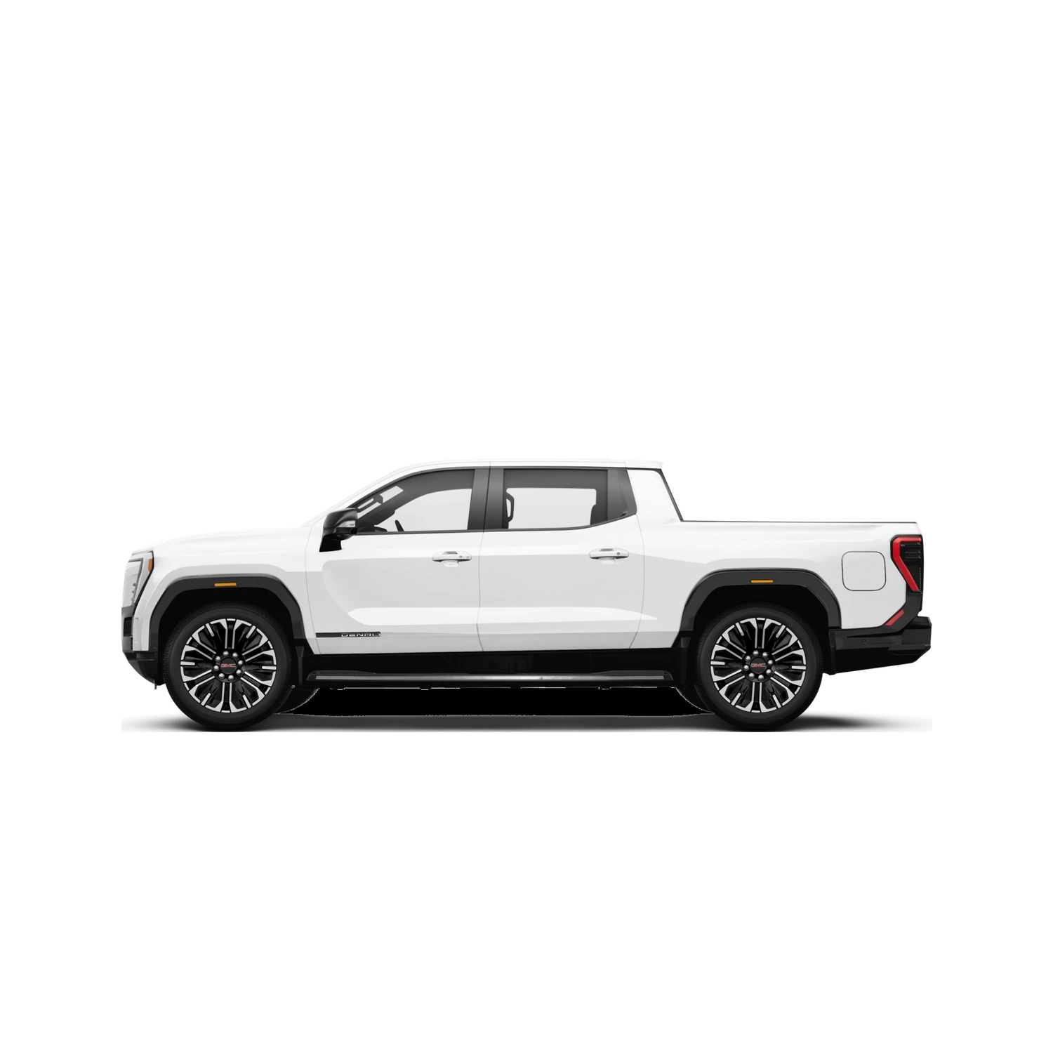 GMC Sierra EV with the Partial Front area marked