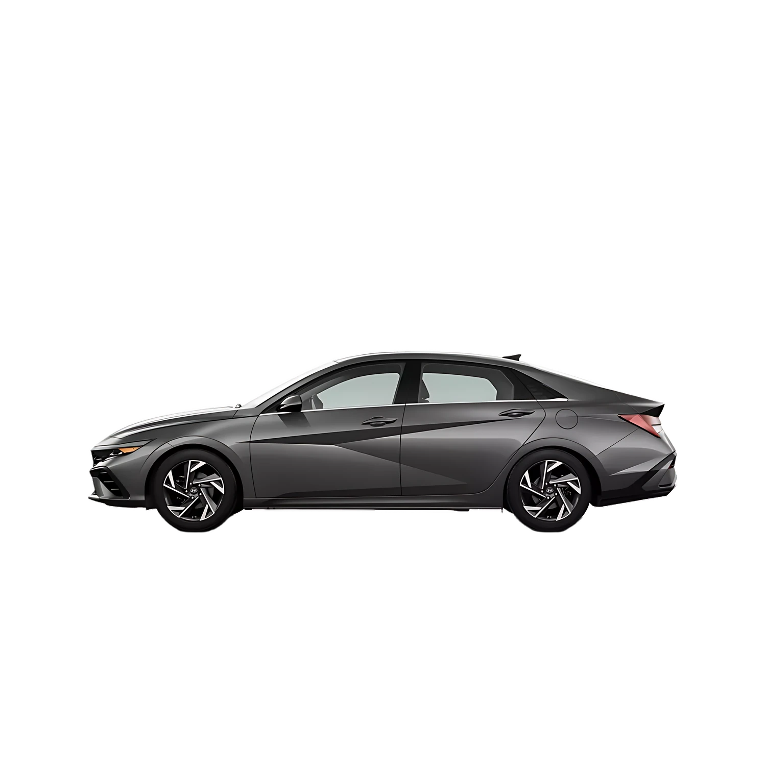Hyundai Elantra Hybrid with the Partial Front area marked