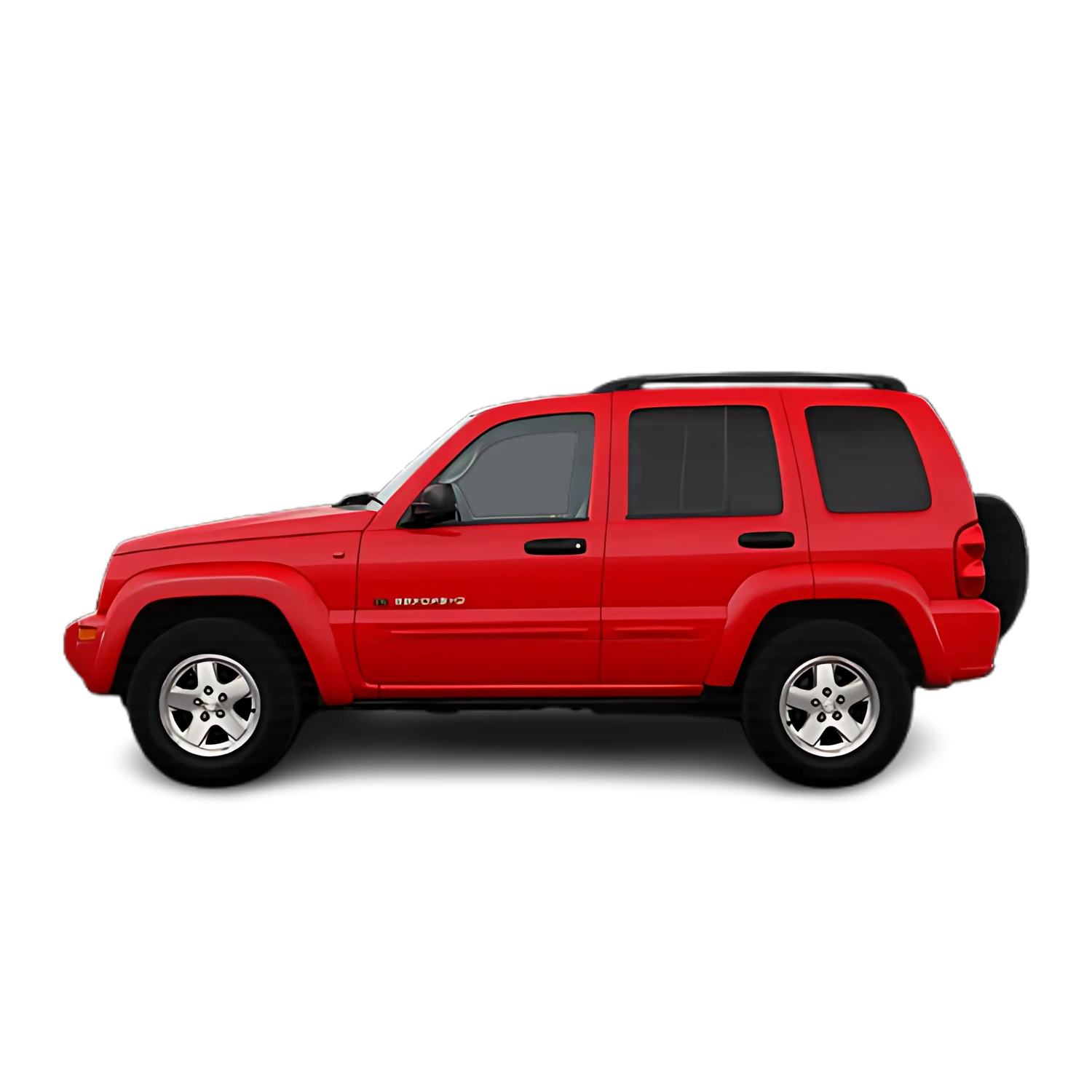 Jeep Liberty with the Partial Front area marked