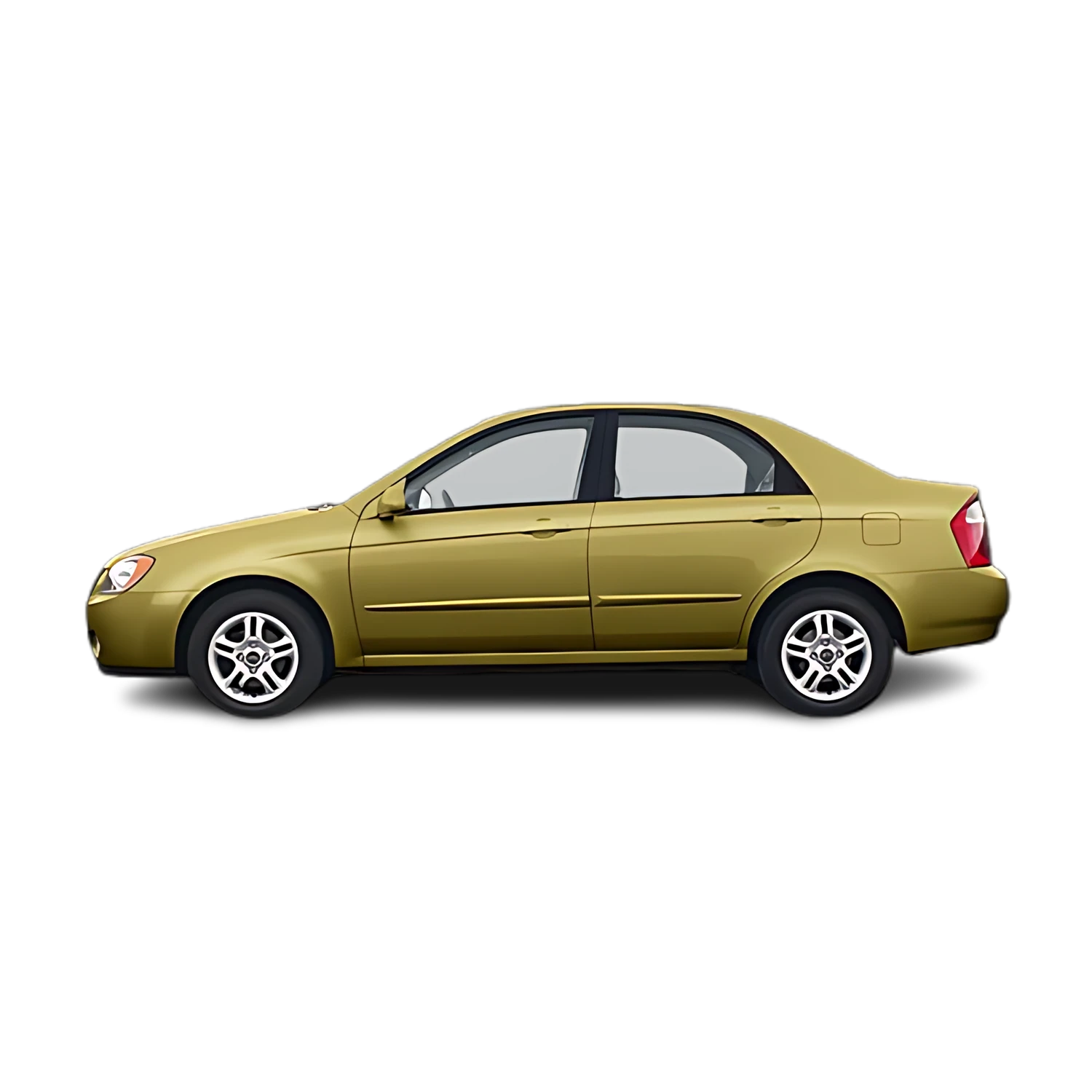 Kia Spectra with the Partial Front area marked