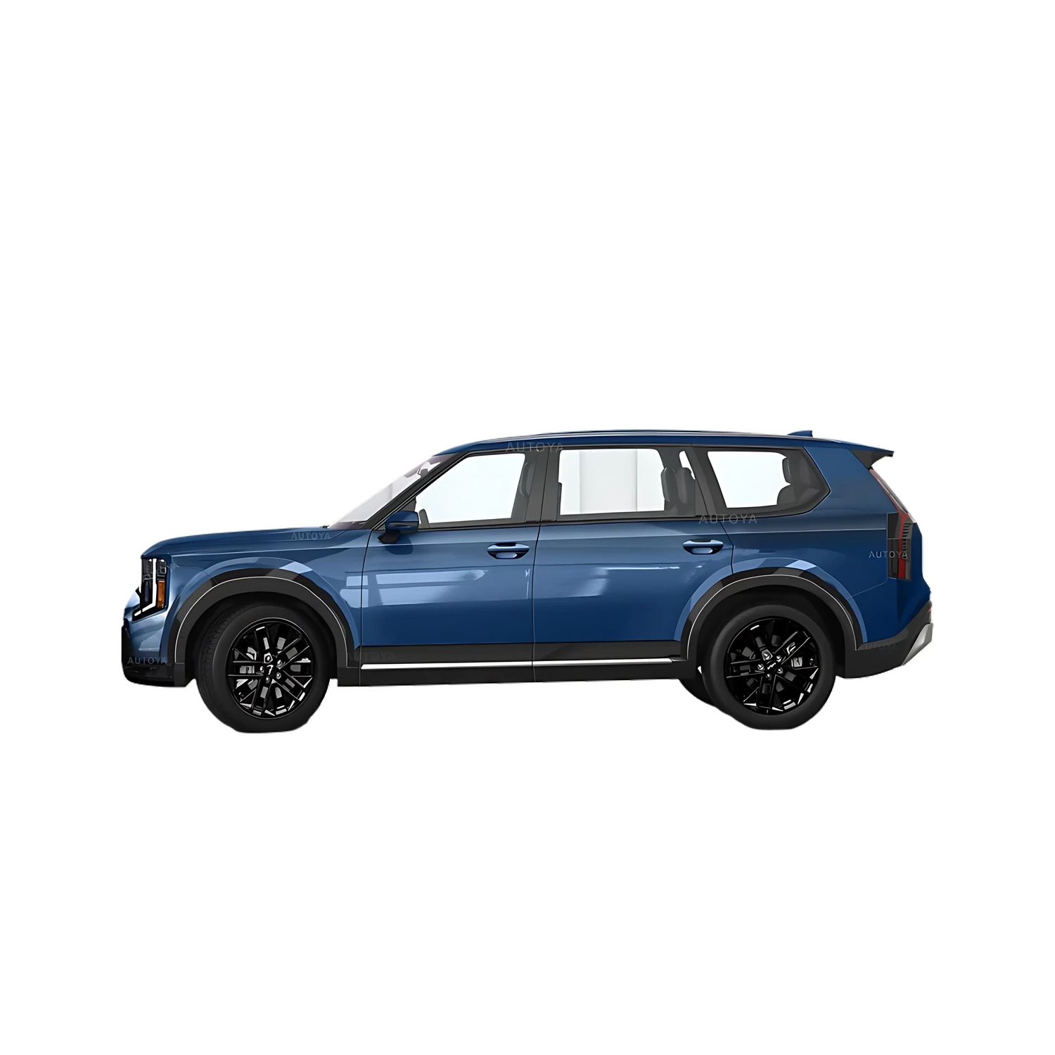 Kia Telluride Hybrid with the Partial Front area marked