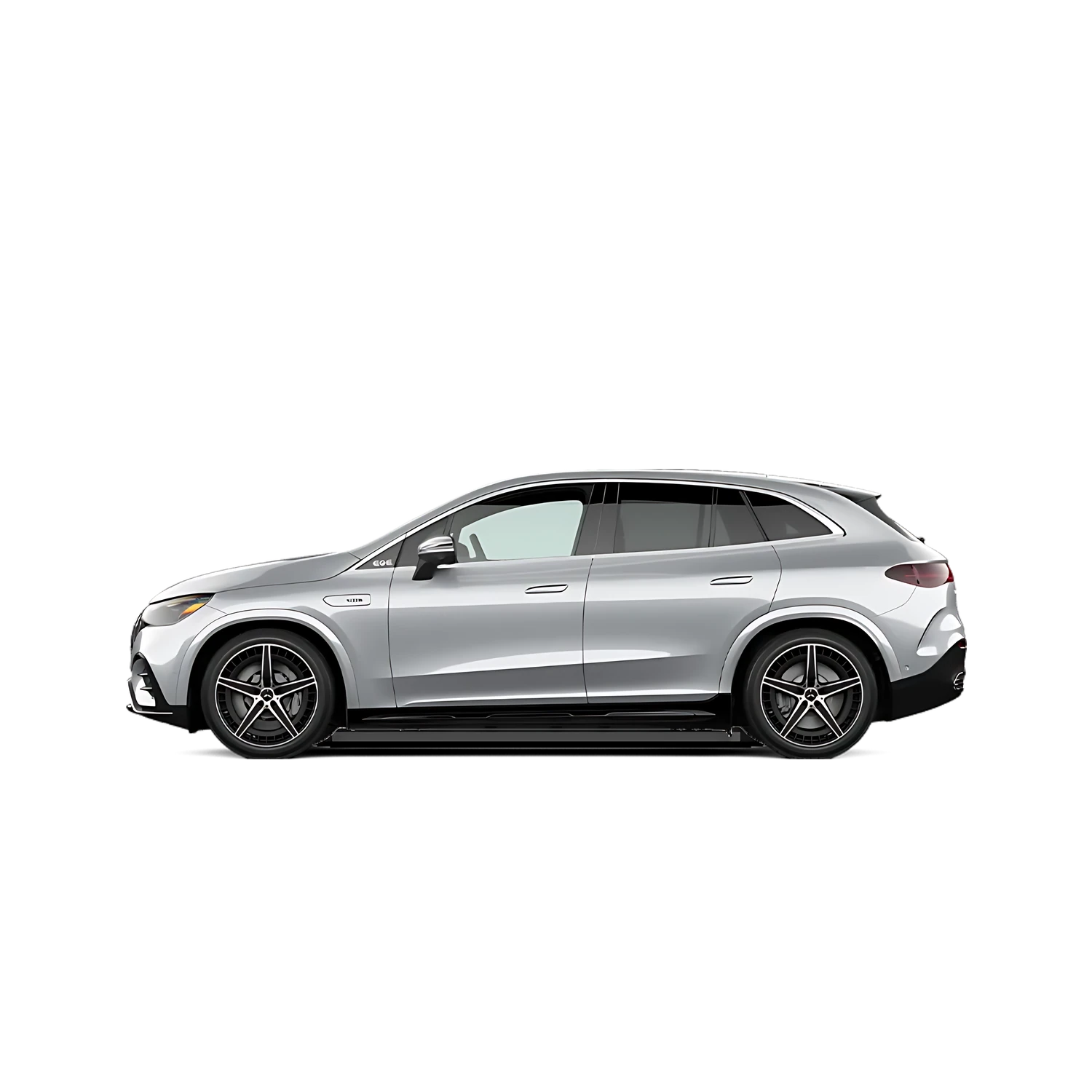Mercedes-Benz EQE SUV with the Partial Front area marked