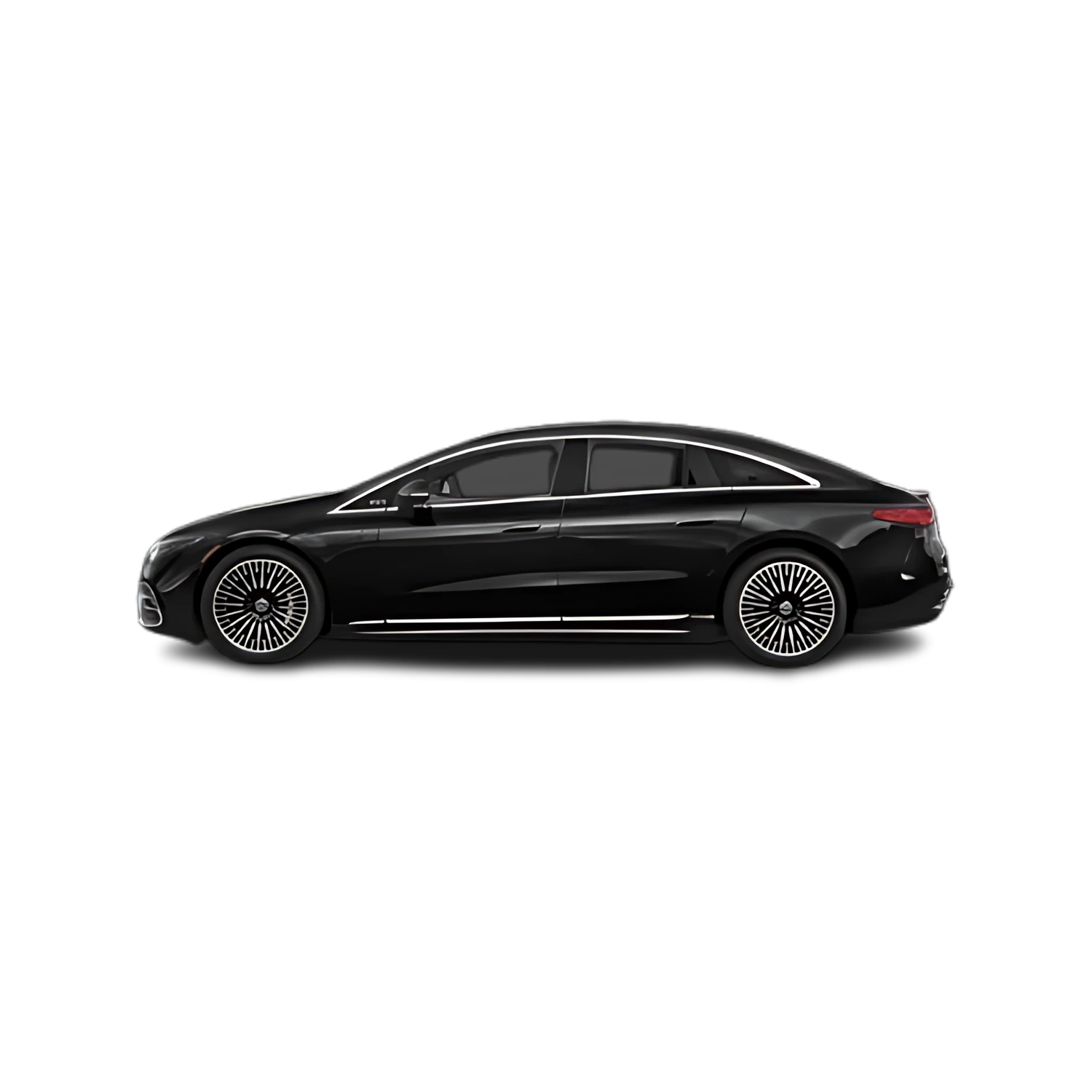 Mercedes-Benz EQS Sedan with the Partial Front area marked