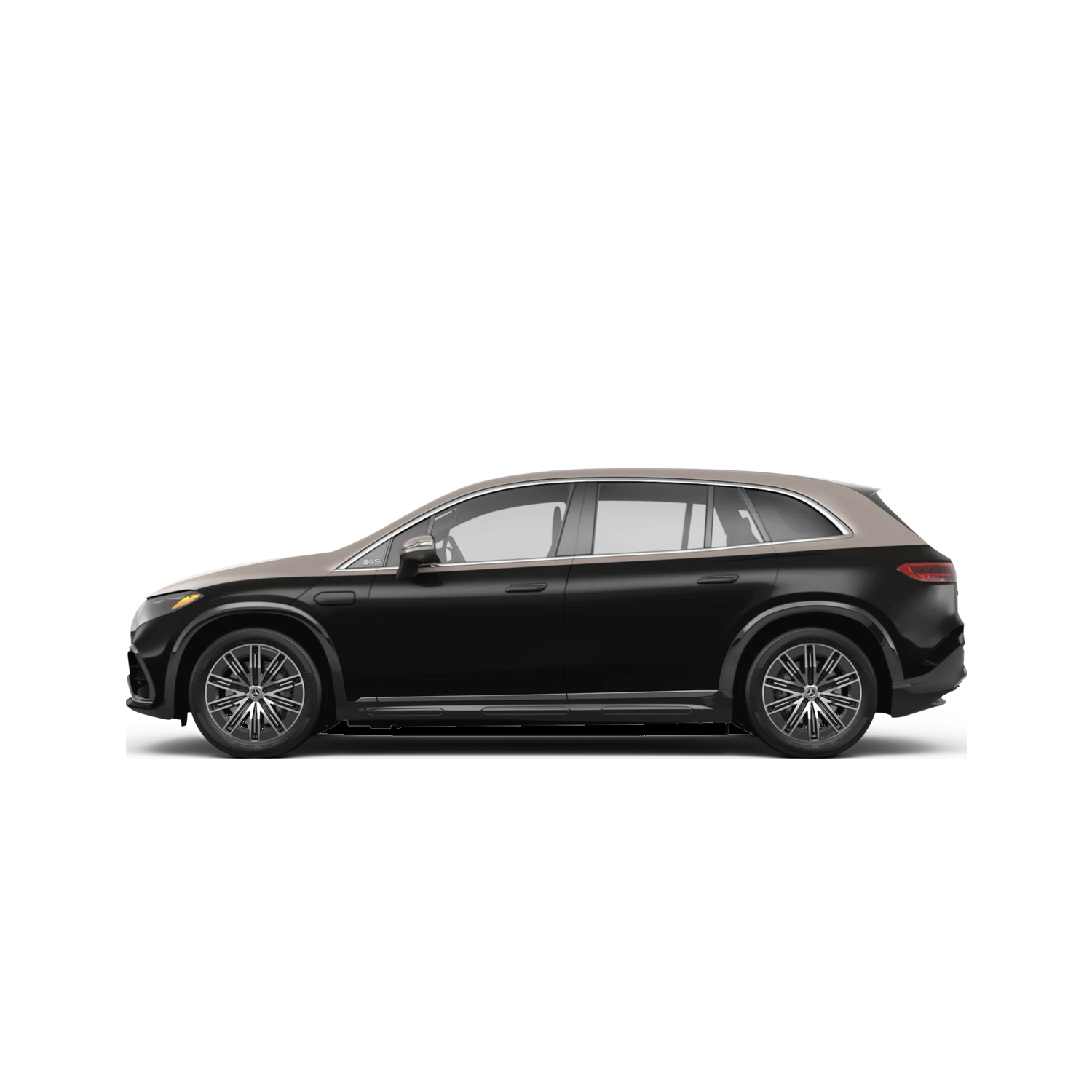 Mercedes-Benz EQS SUV with the Partial Front area marked