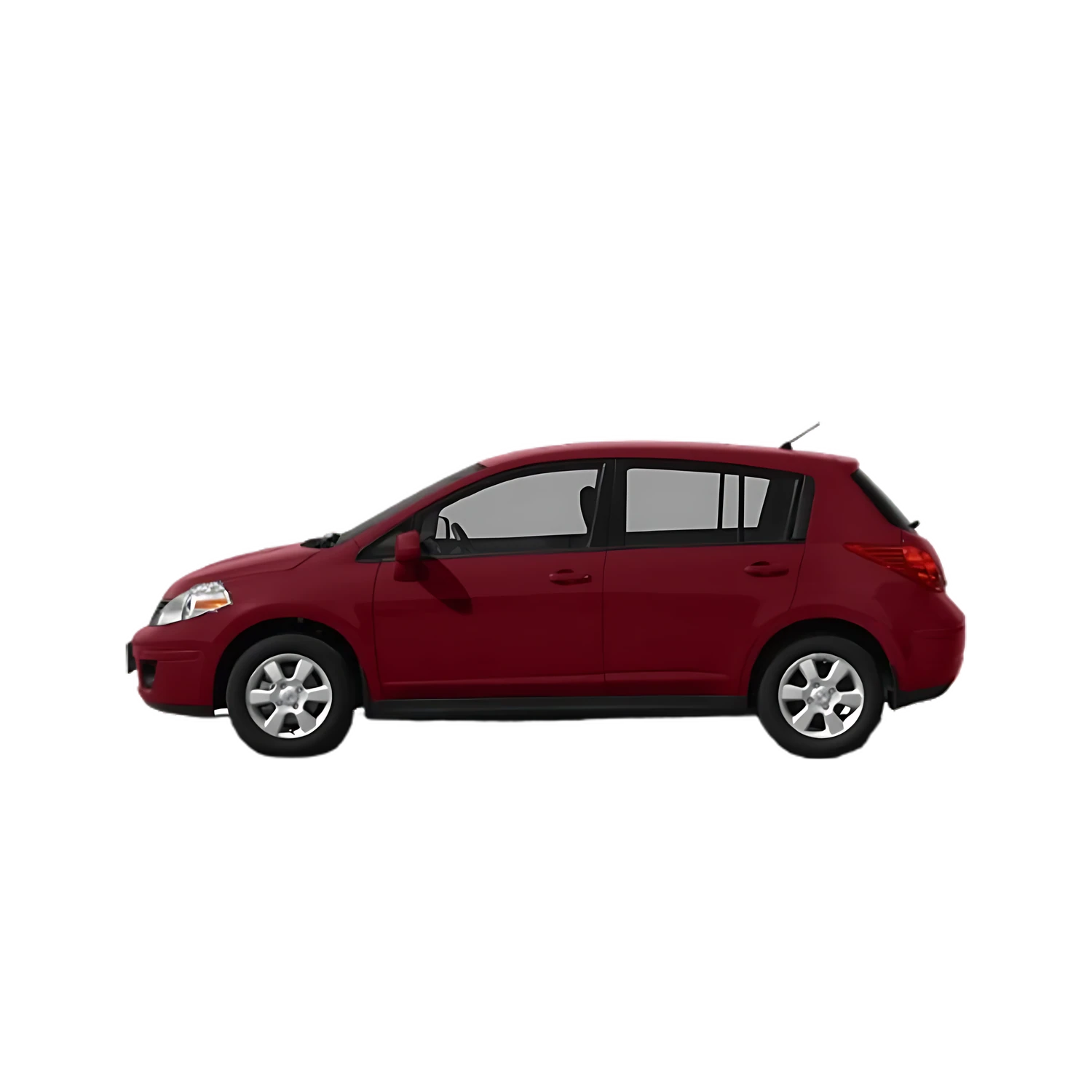 Nissan Versa Hatchback with the Partial Front area marked