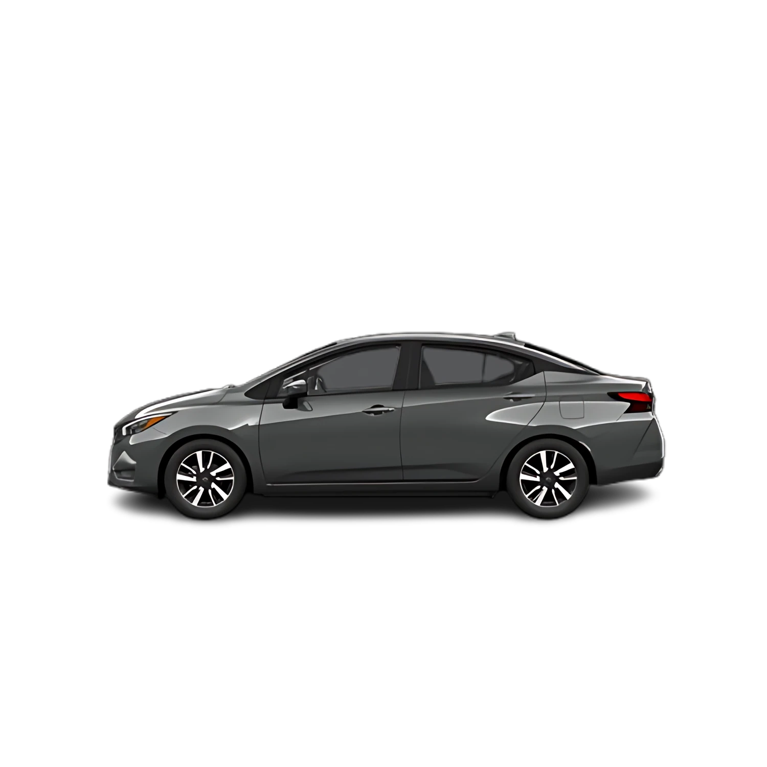 Nissan Versa with the Partial Front area marked