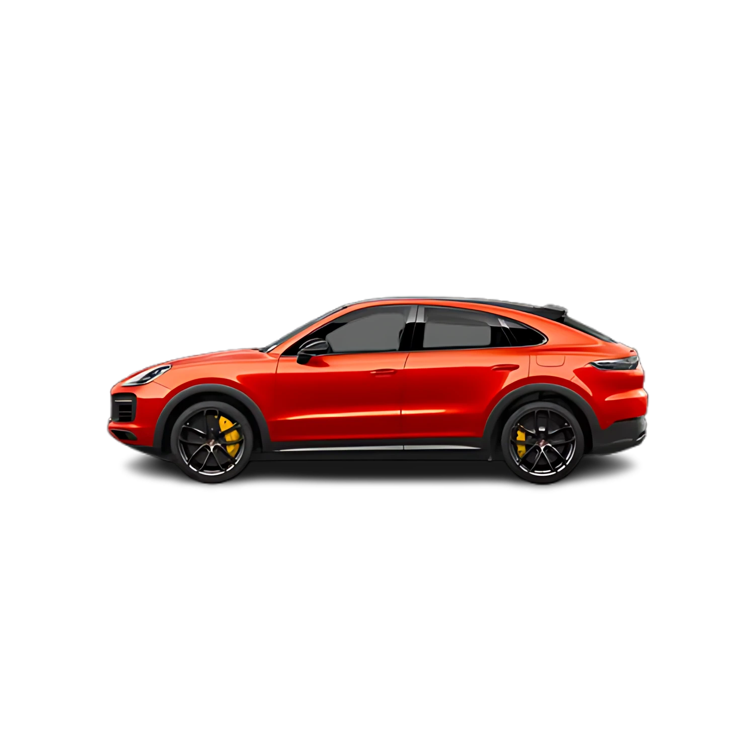Porsche Cayenne Coupe with the Partial Front area marked