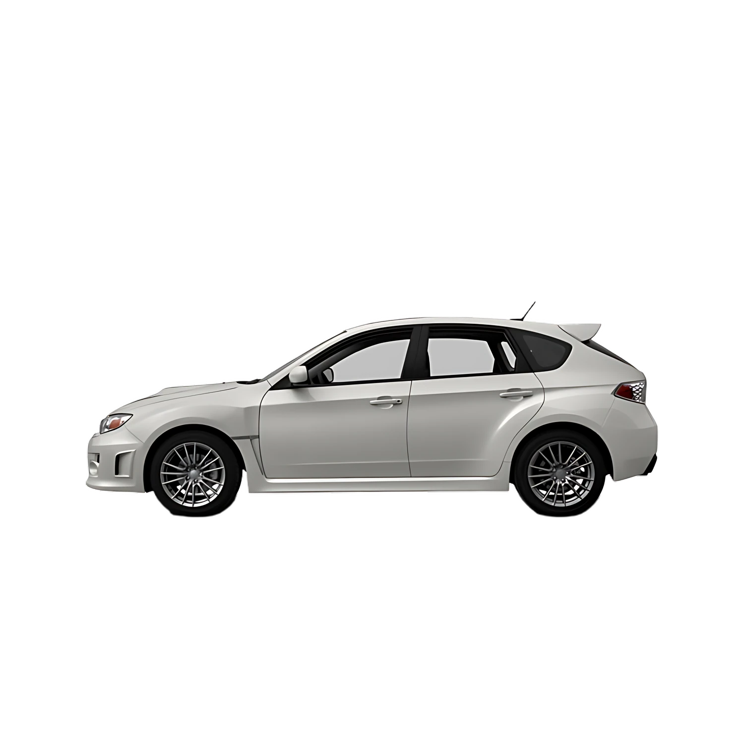 Subaru Impreza WRX STI with the Partial Front area marked