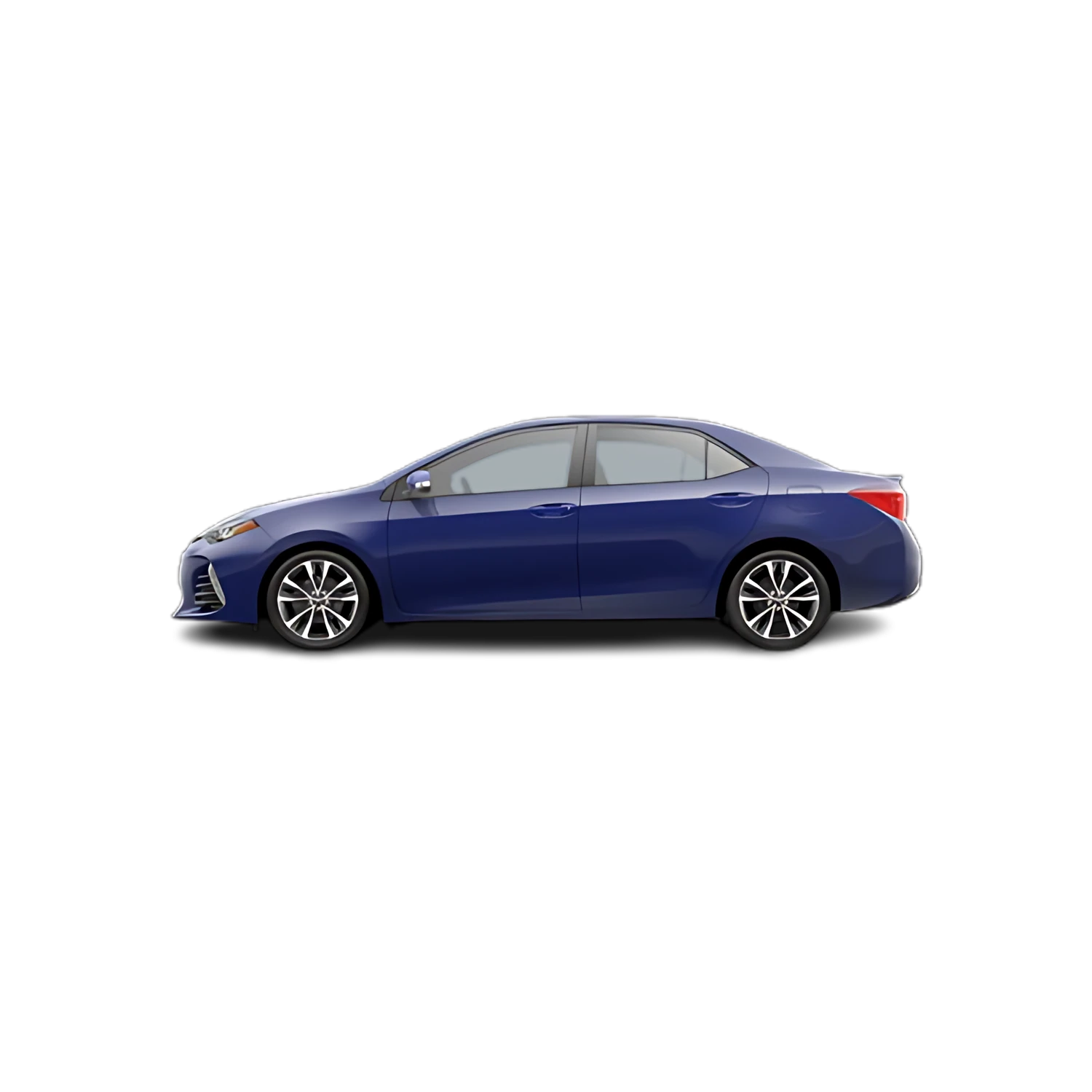 Toyota Corolla Sedan with the Partial Front area marked