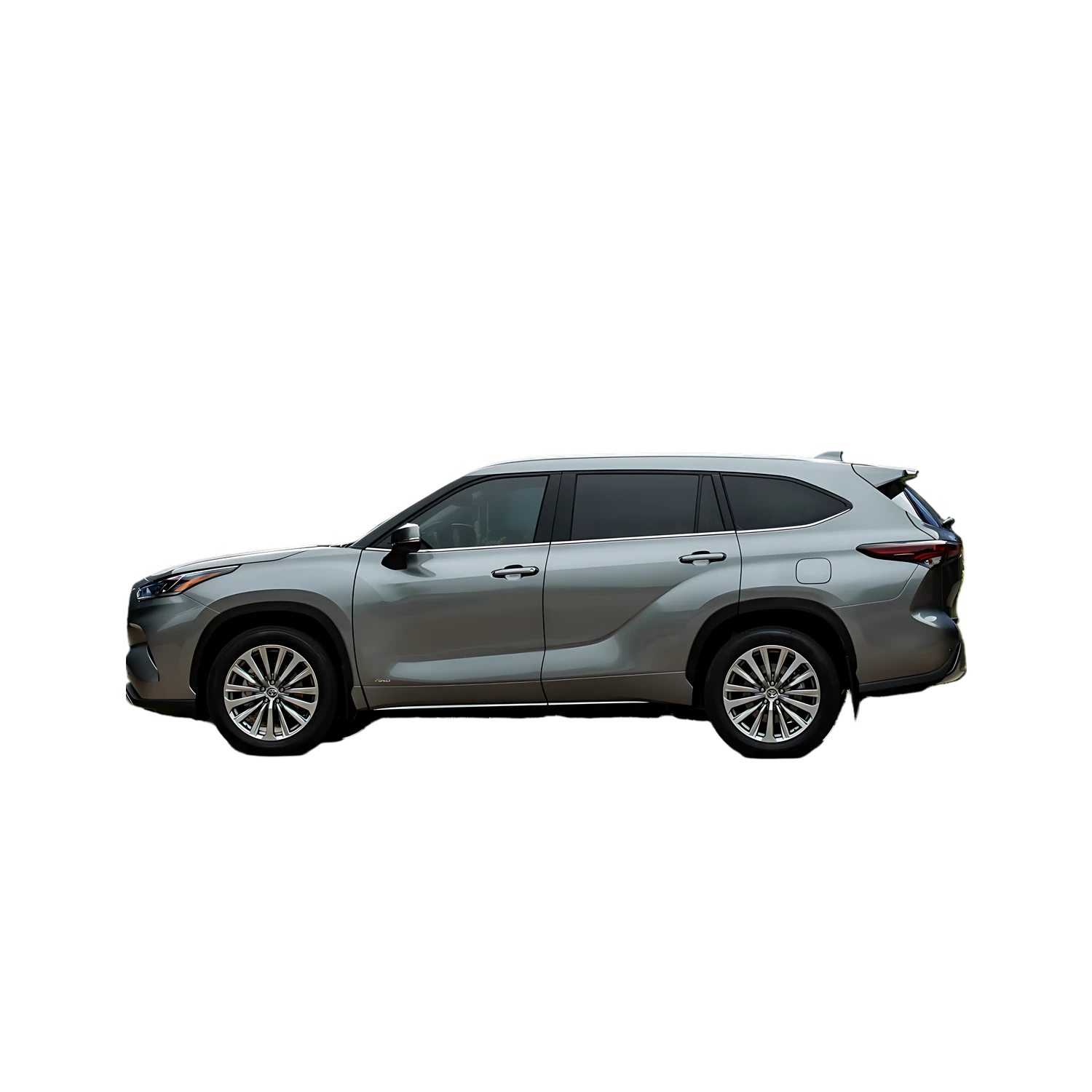 Toyota Highlander Hybrid with the Partial Front area marked
