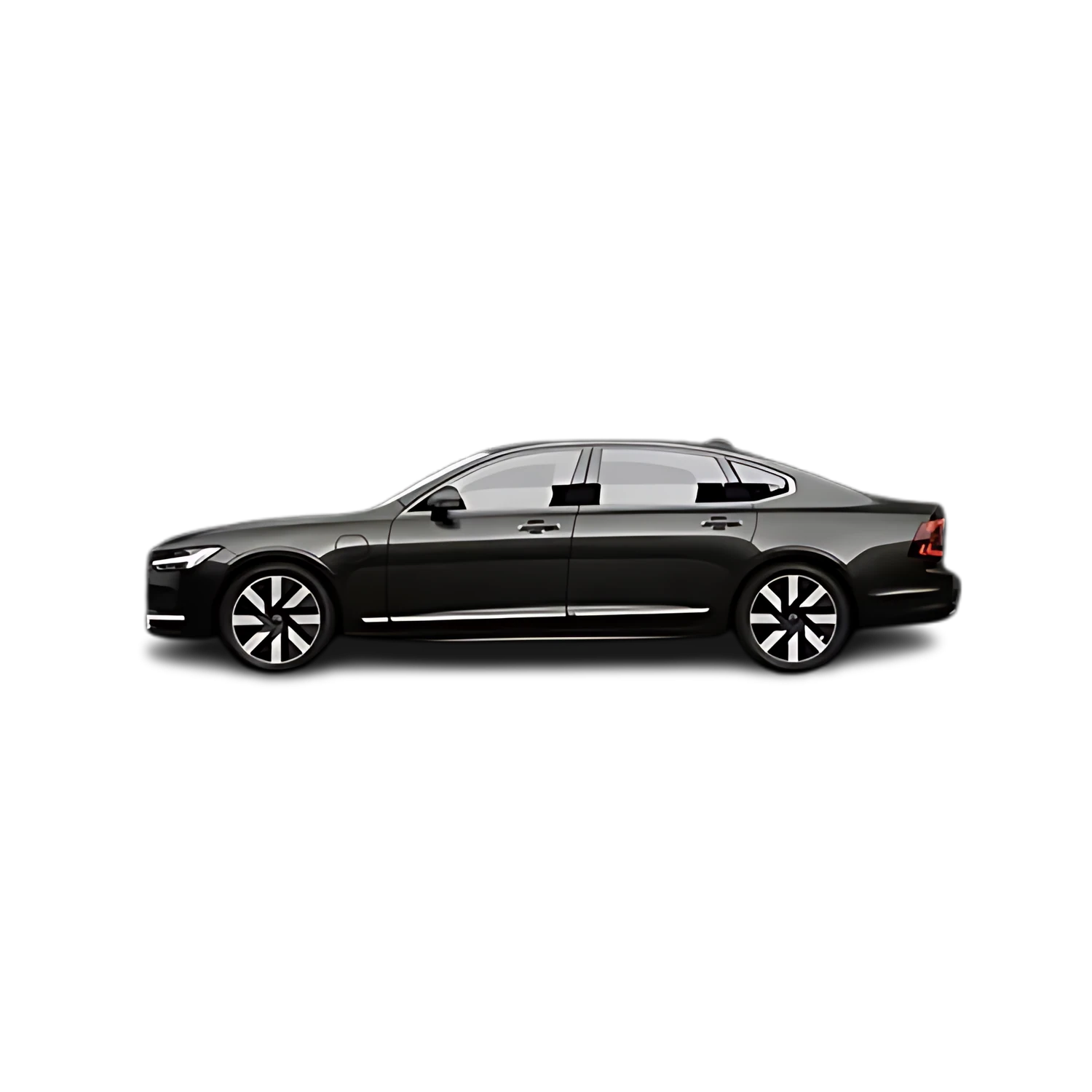 Volvo S90 Recharge with the Partial Front area marked